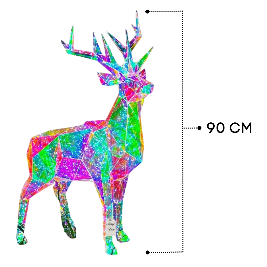 Geometric Multicolor Reindeer Decoration