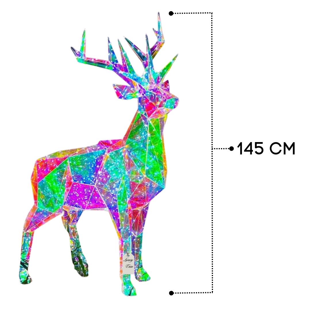 Geometric Multicolor Reindeer Decoration