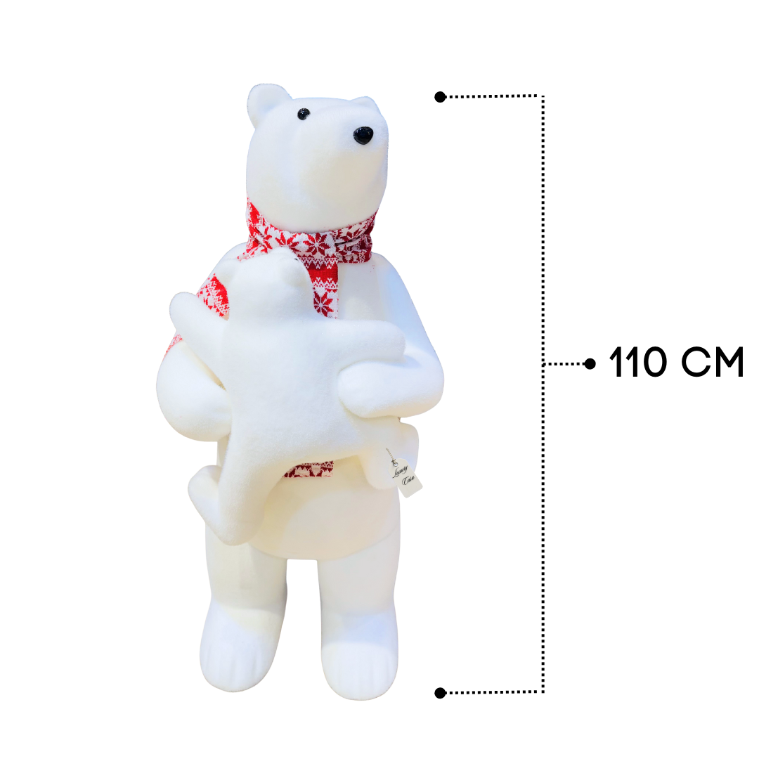 Polar Bear with Cub Decoration and Scarf