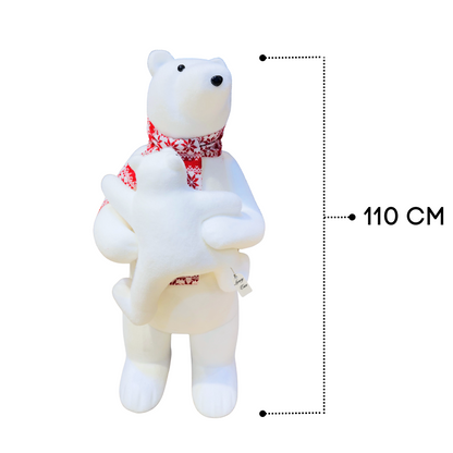Polar Bear with Cub Decoration and Scarf