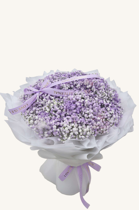 Purple Fresh Bouquet | Babysbreath