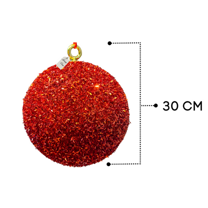 Red Glitter Christmas Baubles