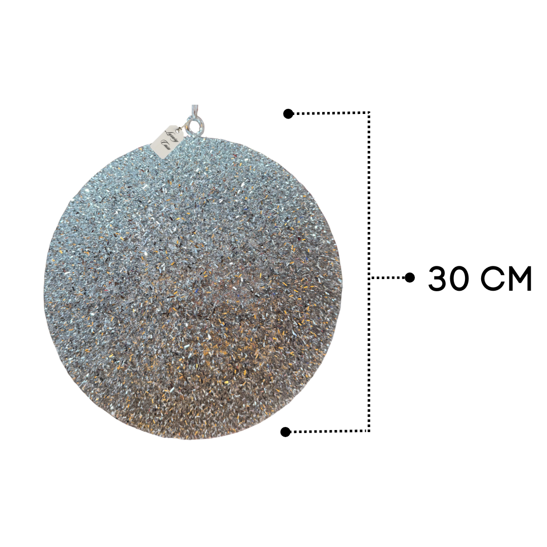 Silver Glitter Christmas Baubles