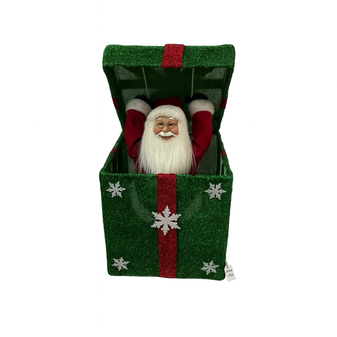 Santa Claus in Gift Box – Christmas Decoration (Set of 3 Colors)