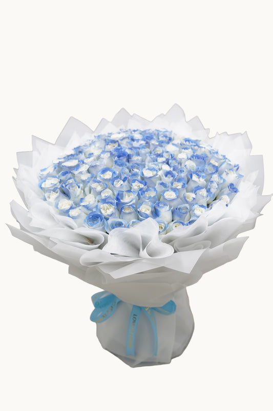 Lite Blue Roses Bouquet