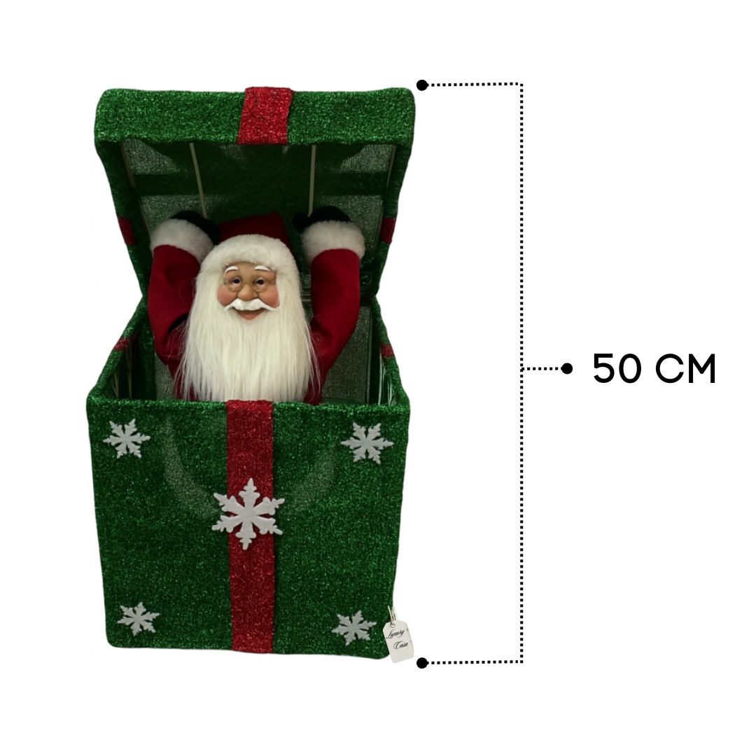 Santa Claus in Gift Box – Christmas Decoration (Set of 3 Colors)