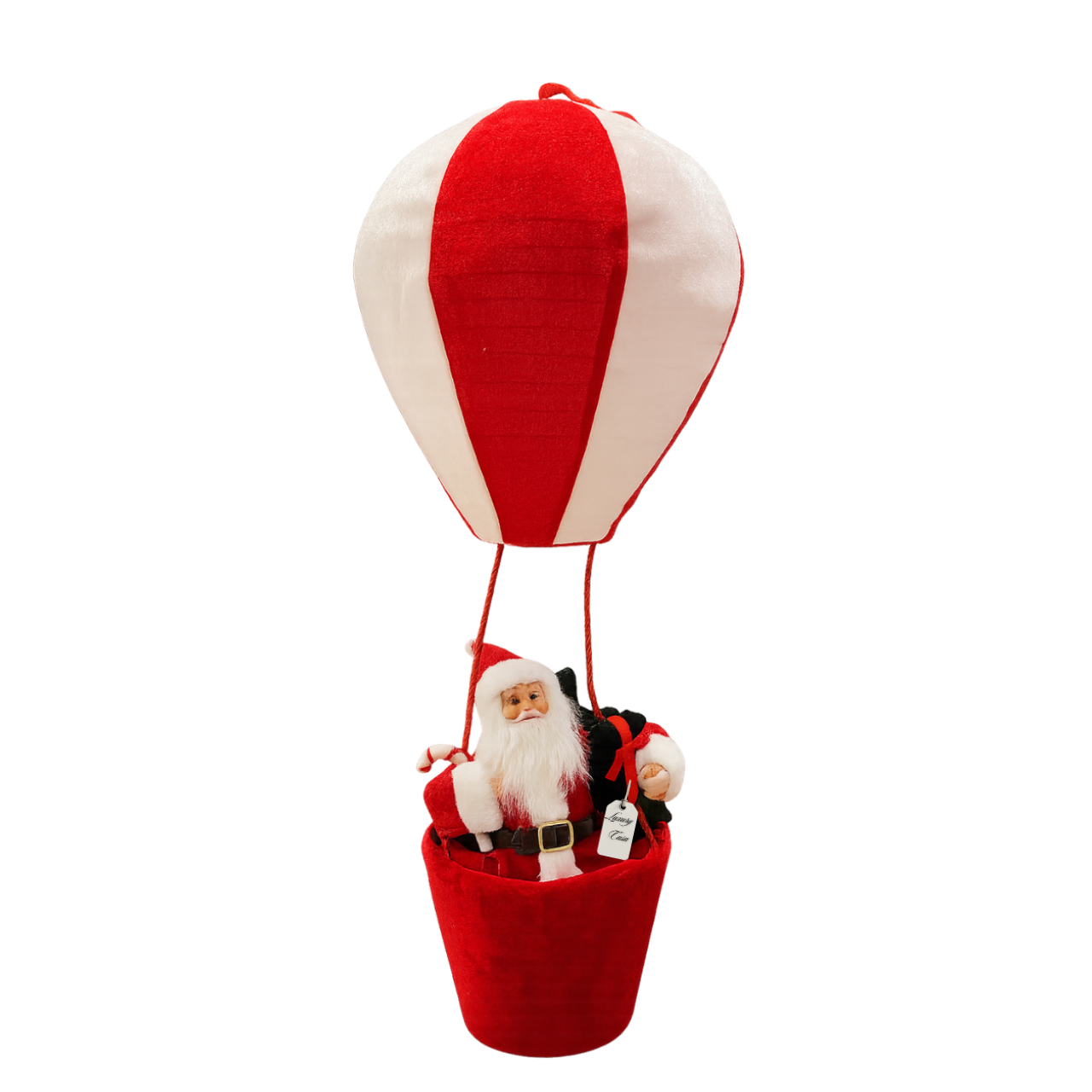 Classic Santa Hot Air Balloon Christmas Decoration (Red & White)