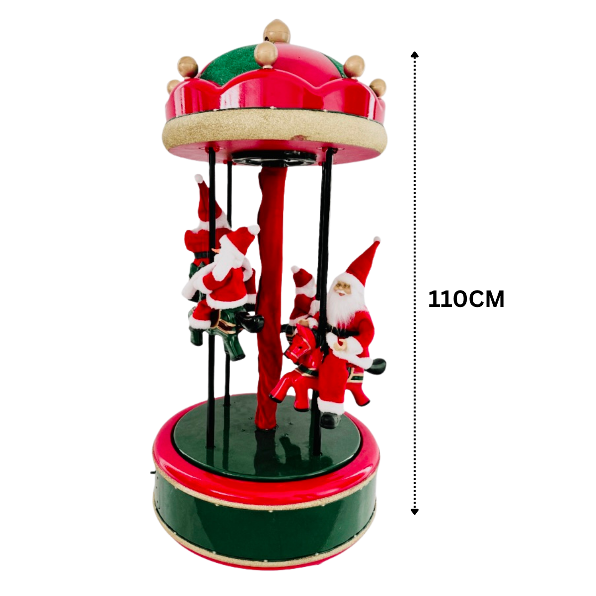Animated Musical Santa Christmas Carousel Tabletop Decoration