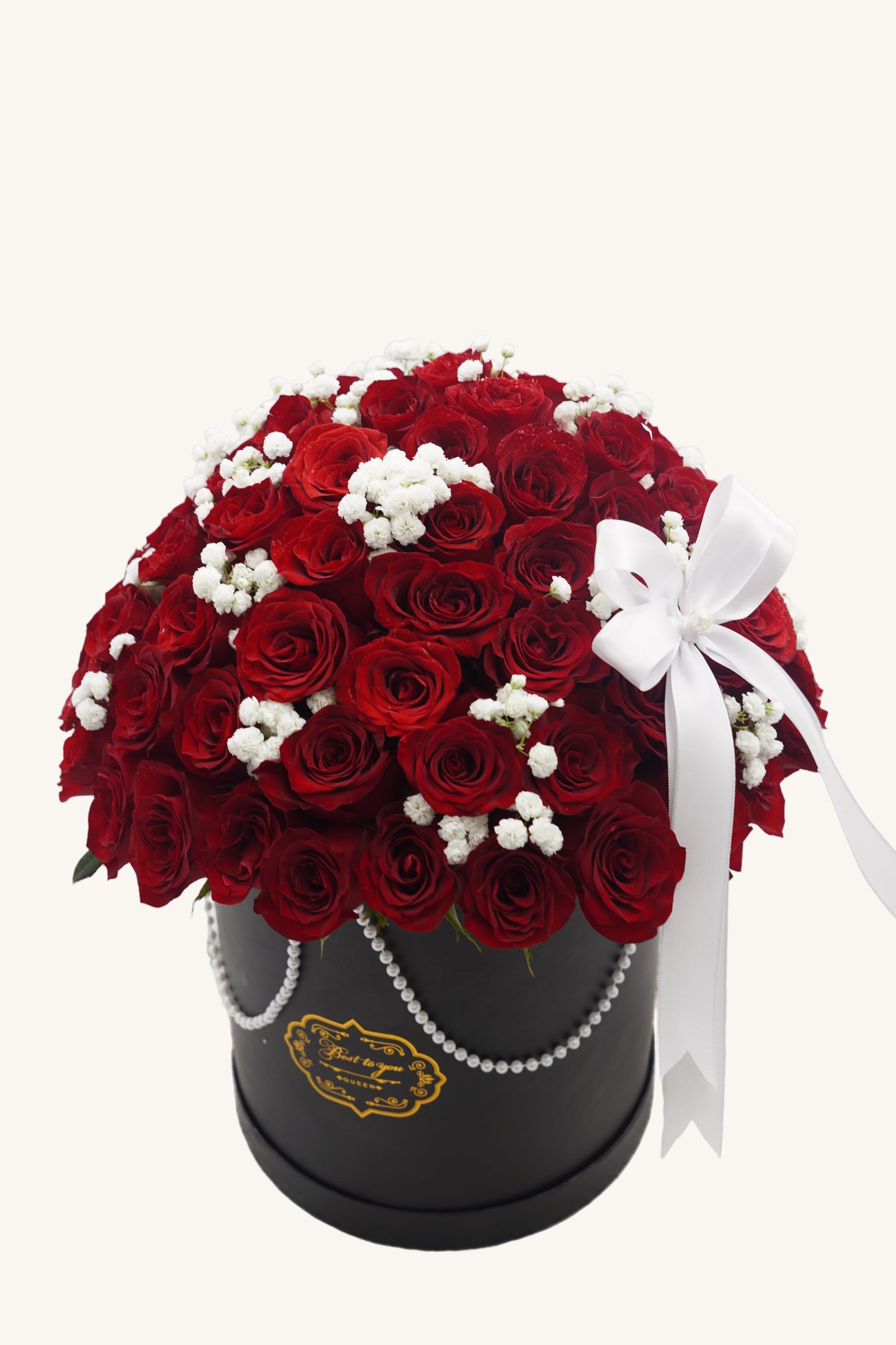 81 Premium Red Rose with Baby's breath Box