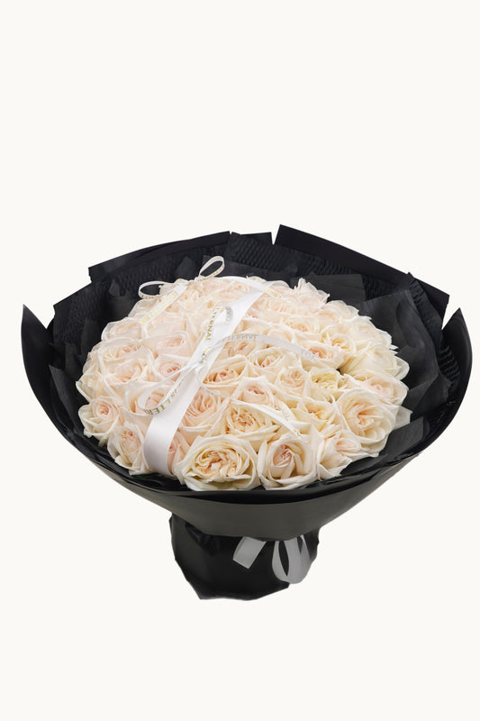 Black And White French Romance |  White Lychee Rose