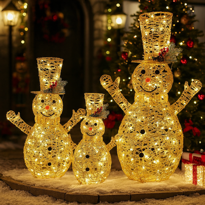 Golden Rattan Snowman