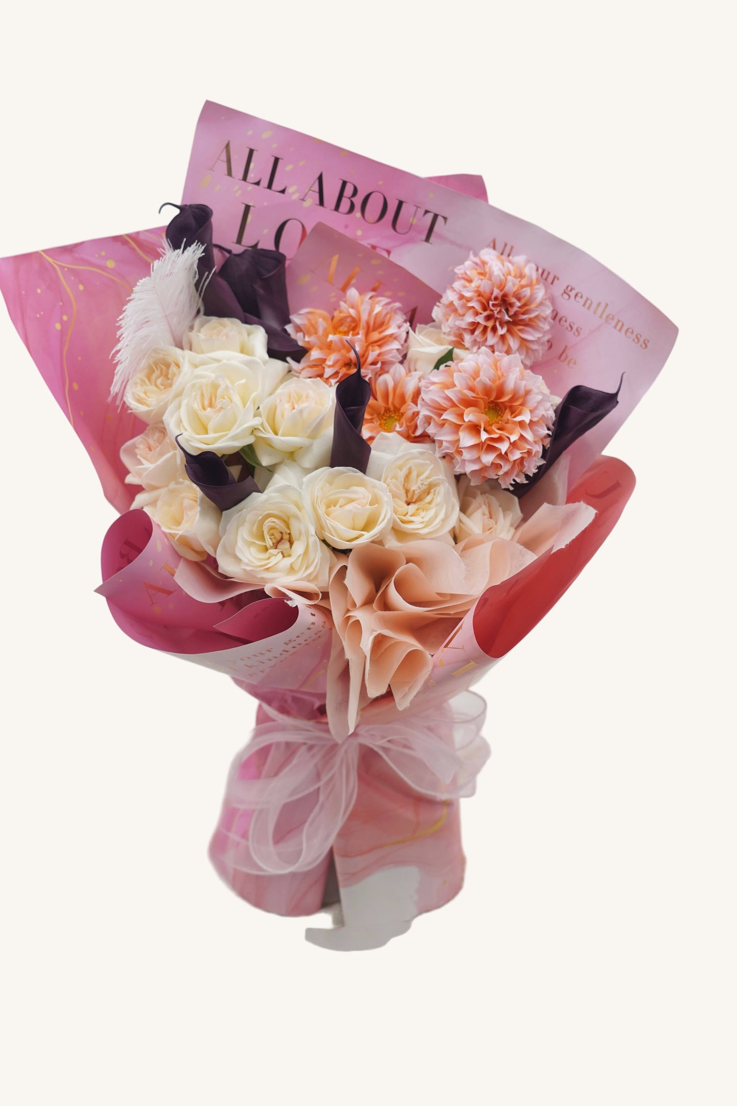 Creamy Peaches | Lychee Rose Mixed Bouquet