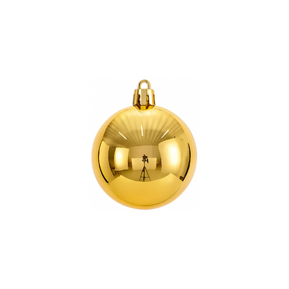 Gold Christmas Bauble Ornament – 12 cm (Glossy Shatterproof Decoration)
