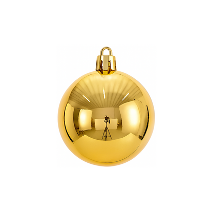 Gold Christmas Bauble Ornament – 15 cm (Glossy Shatterproof Decoration)