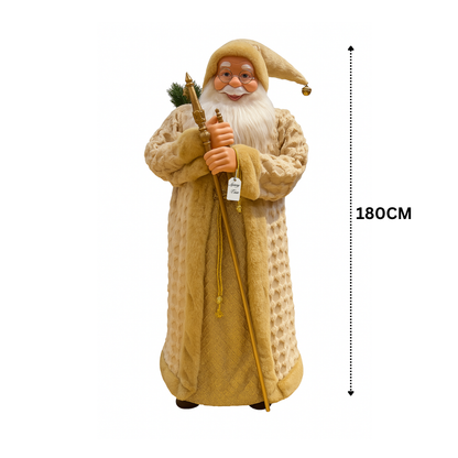 Regal Gold & Ivory Santa Figure