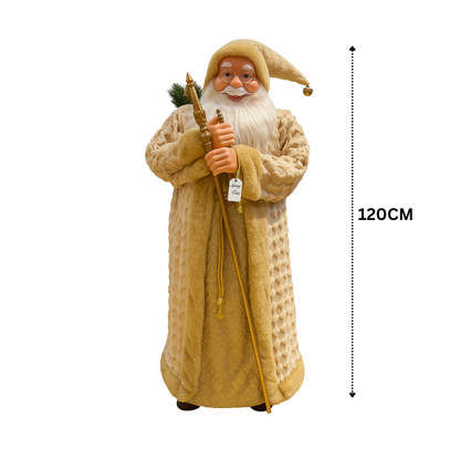 Regal Gold & Ivory Santa Figure