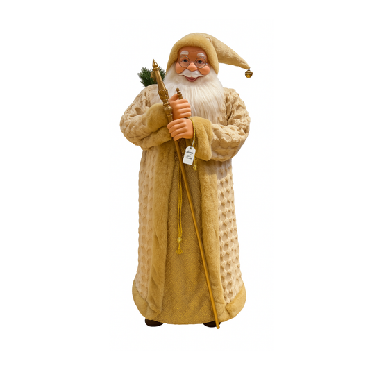 Regal Gold & Ivory Santa Figure