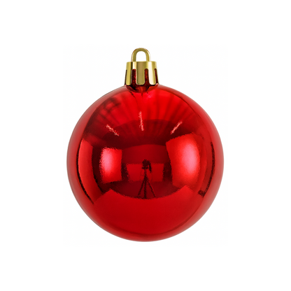 Red Christmas Bauble Ornament – 20 cm (Glossy Shatterproof Decoration)