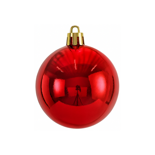Red Christmas Bauble Ornament – 20 cm (Glossy Shatterproof Decoration)