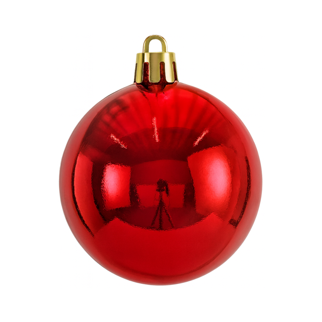 Red Christmas Bauble Ornament – 25 cm (Glossy Shatterproof Decoration)