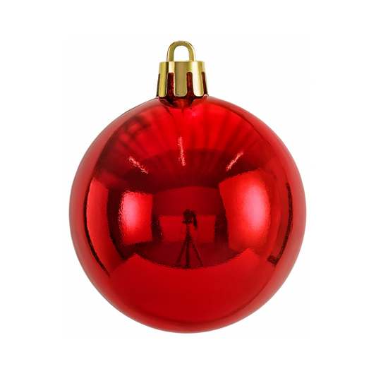Red Christmas Bauble Ornament – 25 cm (Glossy Shatterproof Decoration)